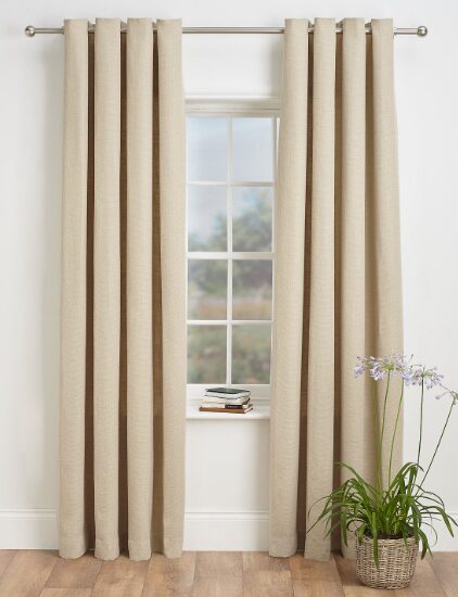 beige curtains