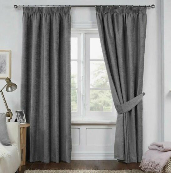 grey curtains