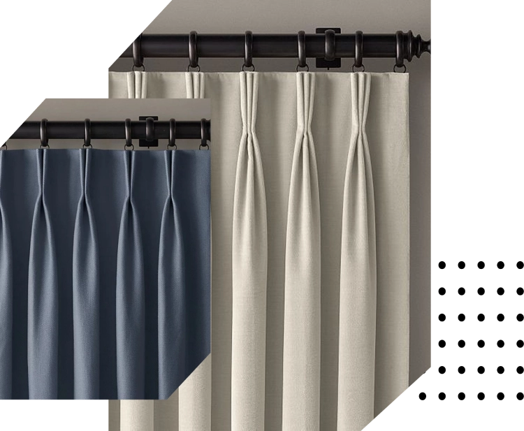 Custom goblet pleat curtains Dubai