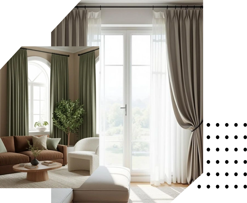 Custom pinch pleat curtains Dubai