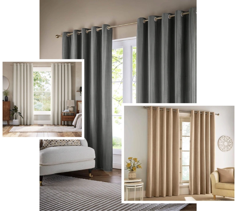 Living room eyelet curtains Dubai