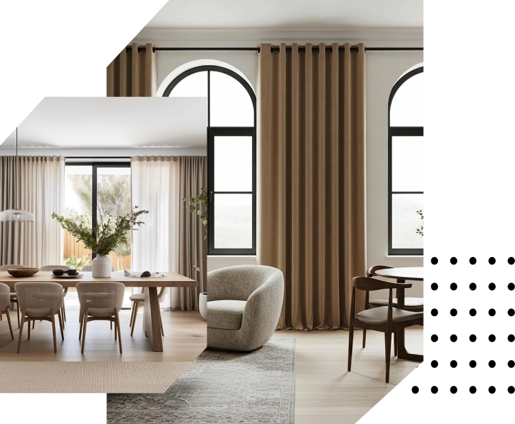 Living room made to measure curtains Dubai