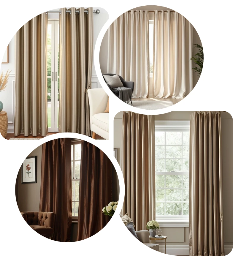 Living room silk curtains Dubai