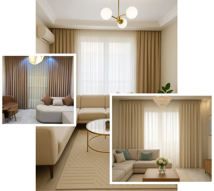 Luxury living room curtains Dubai