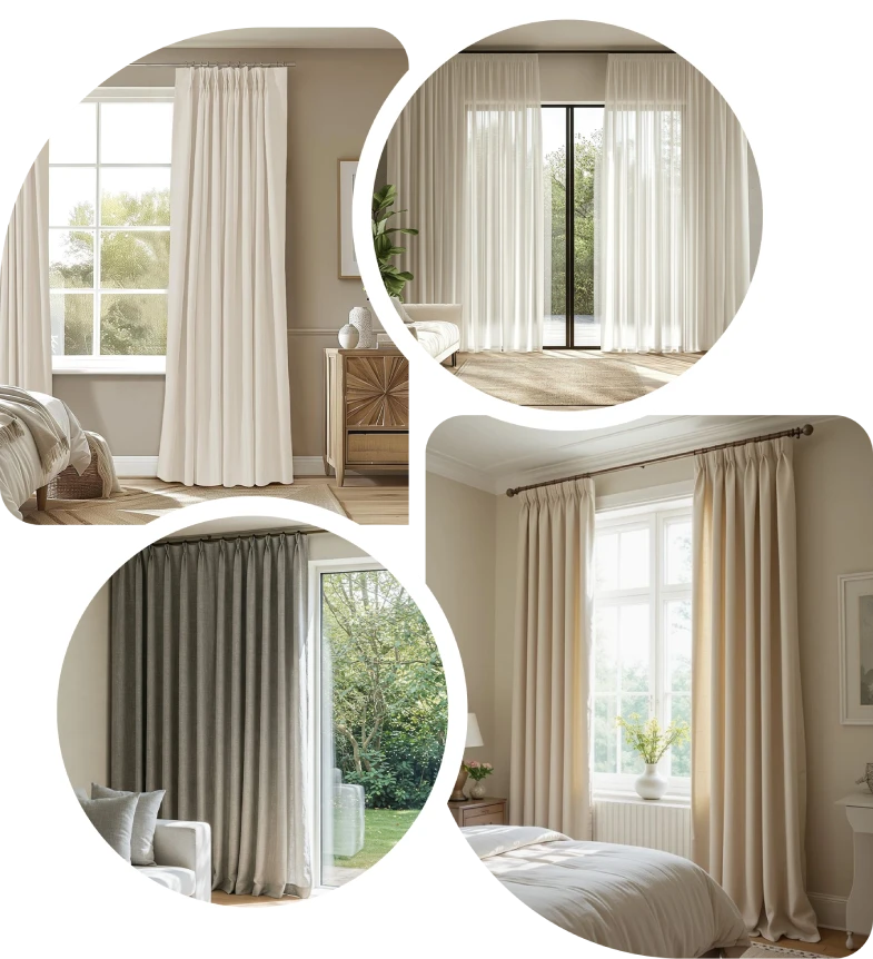 Luxury pinch pleat curtains Dubai