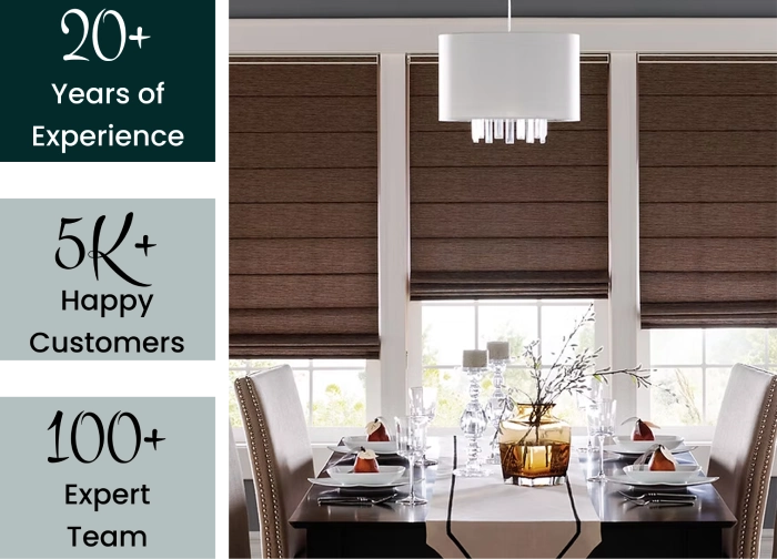 Elegant Roman blinds in Dubai for modern and classic windows