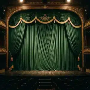 Dark Green Stage Curtains