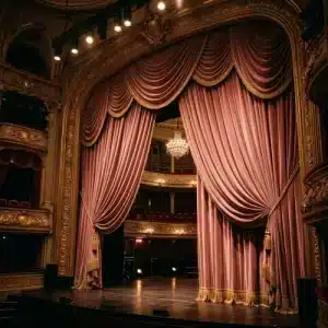 Dusty Rose Stage Drapes