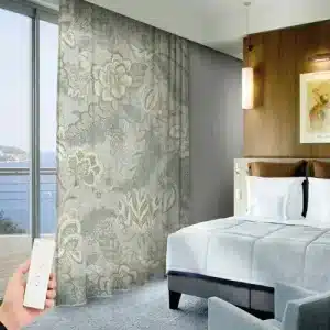 Luxury Floral Motorized Curtain
