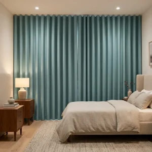 Plain Curved Waves Casual Curtain