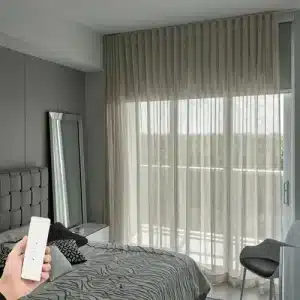 Premium Neutral Motorized Curtain