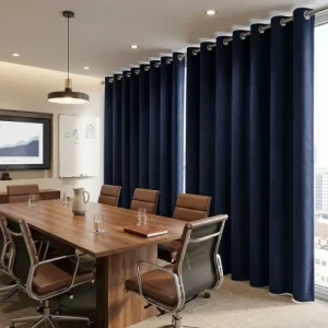 Storm Blue Velvet Curtains