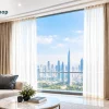 Motorized Curtains in Dubai: Are Smart Curtains Worth the Investment in 2026? 3 Smart curtains Dubai living room with sheer and heavy curtains controlled by a remote